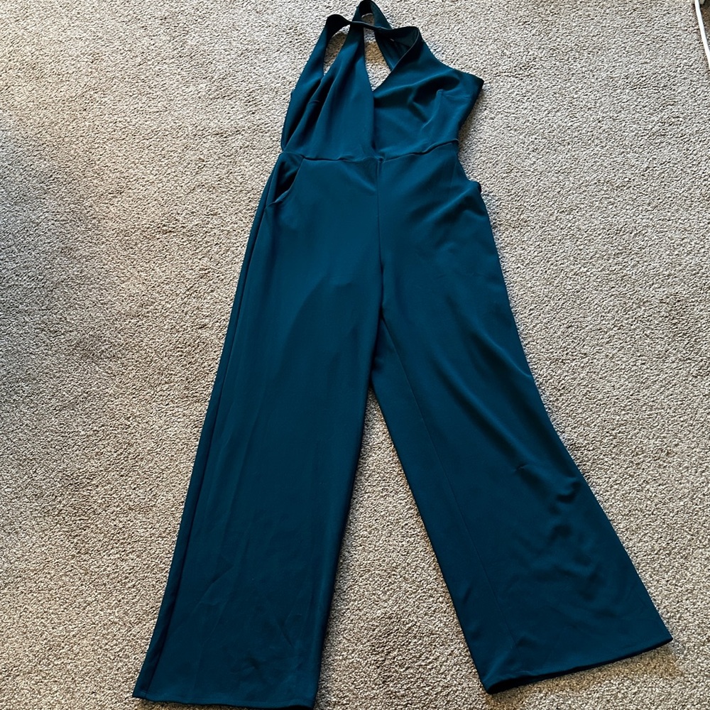Crystal Sky Elegant Teal Jumpsuit